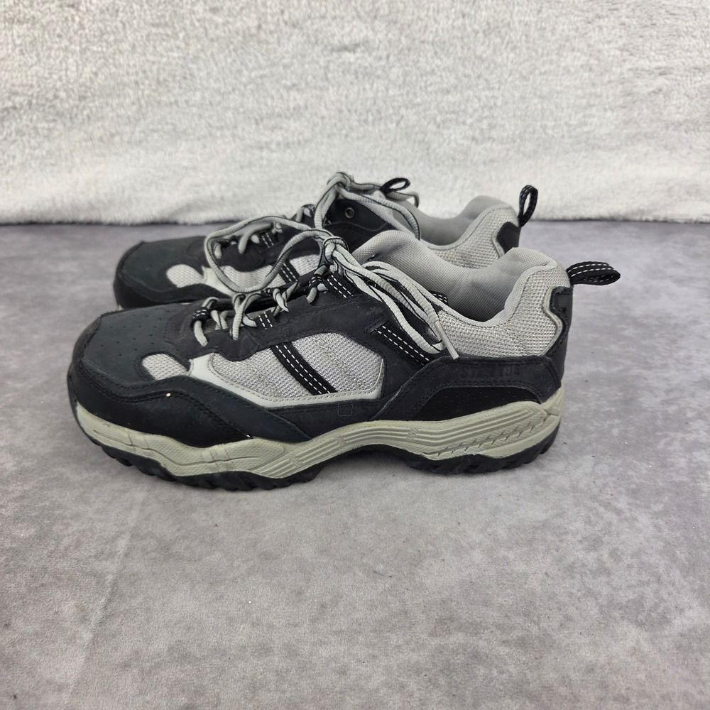 Brahma Amy Steel Toe Work Shoes Black Grey Leather Low Top Sneakers Womens 9